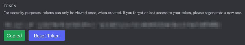 How the page should look like after resetting token.